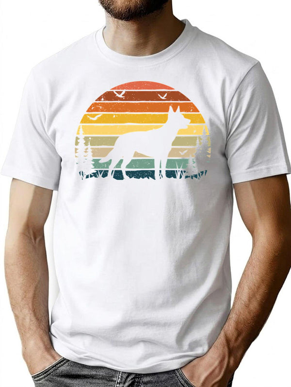 Kelpie Dog Retro Vintage T-Shirt for Men & Women, T-Shirts Graphic Tee - White