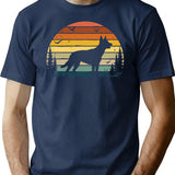Kelpie Dog Retro Vintage T-Shirt for Men & Women, T-Shirts Graphic Tee - Navy