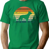 Kelpie Dog Retro Vintage T-Shirt for Men & Women, T-Shirts Graphic Tee - Green