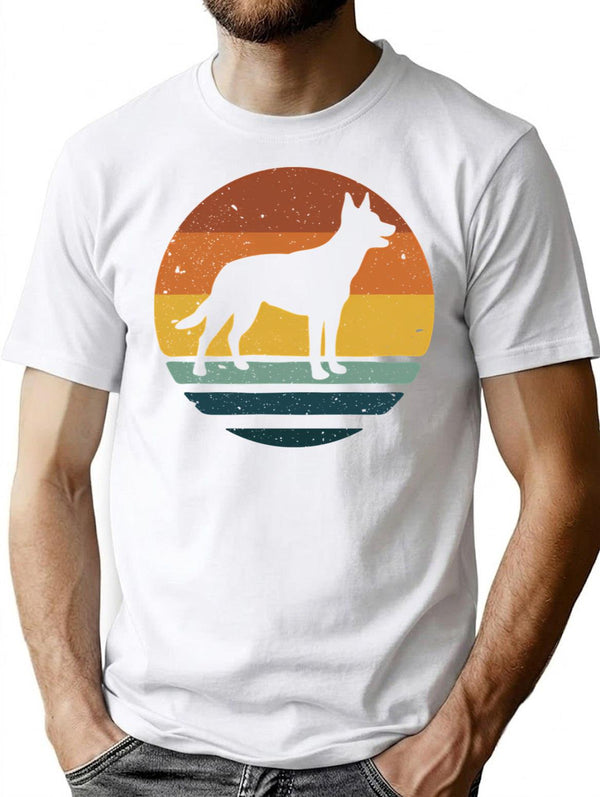 Kelpie Retro Vintage T-Shirt for Men & Women, T-Shirts Graphic Tee - White
