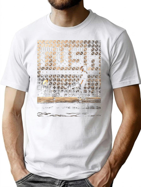 Kick Skeleaton T-Shirt for Men & Women, T-Shirts Graphic Tee - White