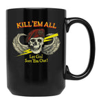 Kill Em All Let God Sort Em Out Black Coffee Mug, Gift Coffee Mug