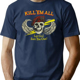 Kill Em All Let God Sort Em Out Premium Heavyweight Cotton T-Shirt - Navy
