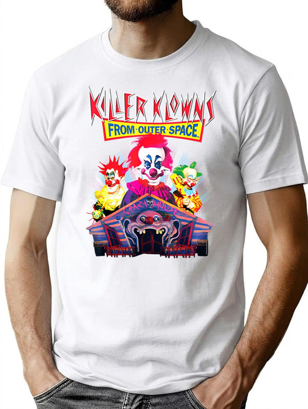 Killer Klowns From Outer Space Crazy House T-Shirt for Men & Women, T-Shirts Graphic Tee - White