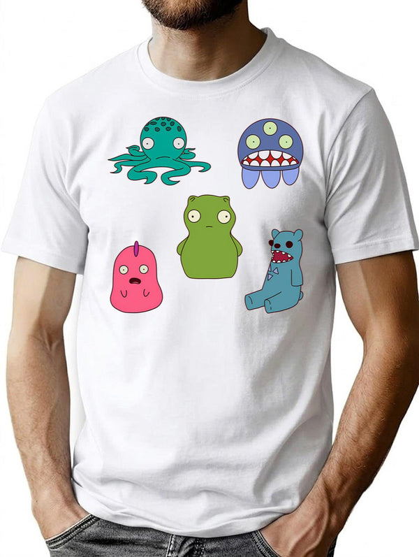 Kuchi Kopi Friends Stickers T-Shirt for Men & Women, T-Shirts Graphic Tee - White