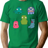 Kuchi Kopi Friends Stickers T-Shirt for Men & Women, T-Shirts Graphic Tee - Green
