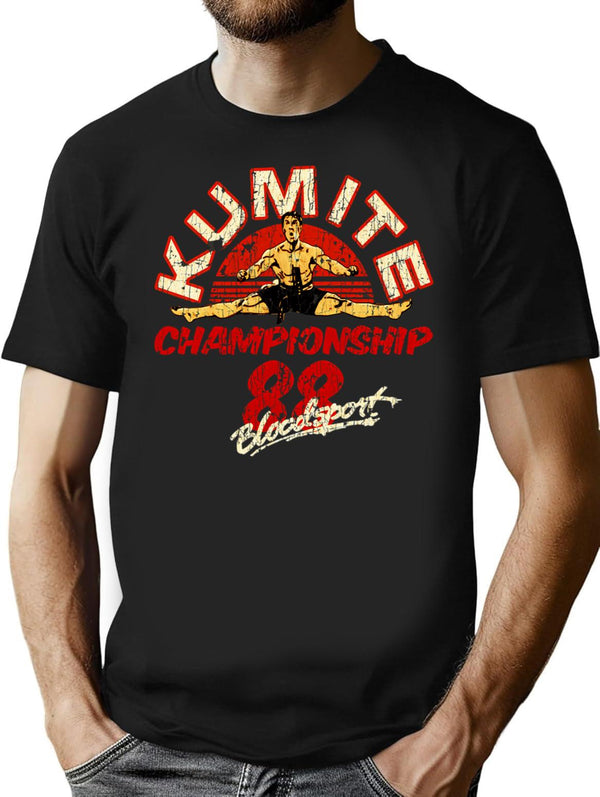 Kumite Championship 88 Bloodsport Vintage T-Shirt for Men & Women, T-Shirts Graphic Tee - Black
