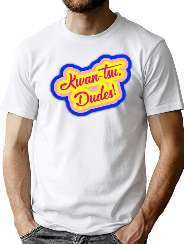 Kwan-Tsu Dudes Surf Ninjas Movie Quote Choose Your Own Background Premium Heavyweight Cotton T-Shirt - White