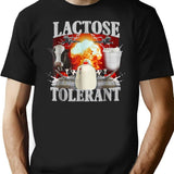 Lactose Tolerant Funny Premium Heavyweight Cotton T-Shirt - Black