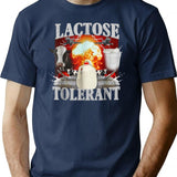 Lactose Tolerant Funny Premium Heavyweight Cotton T-Shirt - Navy