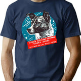 Laika Vintage T-Shirt for Men & Women, T-Shirts Graphic Tee - Navy