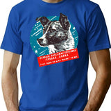 Laika Vintage T-Shirt for Men & Women, T-Shirts Graphic Tee - Blue