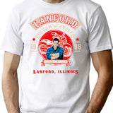 Lanford Custom Cycles Dan Conner T-Shirt for Men & Women, T-Shirts Graphic Tee - White