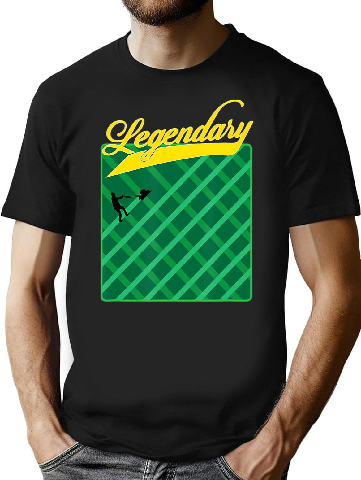 Lawn Mowing Grass Stripes Funny Mow The Grass T-Shirt for Men & Women, T-Shirts Graphic Tee - Black