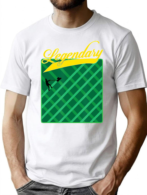 Lawn Mowing Grass Stripes Funny Mow The Grass T-Shirt for Men & Women, T-Shirts Graphic Tee - White
