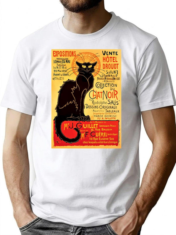 Le Chat Noir Exposition Particulire - 1896 T-Shirt for Men & Women, T-Shirts Graphic Tee - White