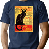 Le Chat Noir Exposition Particulire - 1896 T-Shirt for Men & Women, T-Shirts Graphic Tee - Navy