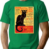 Le Chat Noir Exposition Particulire - 1896 T-Shirt for Men & Women, T-Shirts Graphic Tee - Green