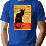 Le Chat Noir Exposition Particulire - 1896 T-Shirt for Men & Women, T-Shirts Graphic Tee - Blue