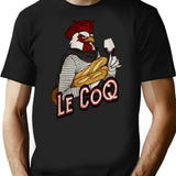Le Coq Vintage Wash T-Shirt for Men & Women, T-Shirts Graphic Tee - Black