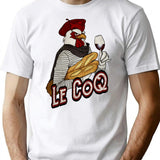 Le Coq Vintage Wash T-Shirt for Men & Women, T-Shirts Graphic Tee - White