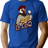 Le Coq Vintage Wash T-Shirt for Men & Women, T-Shirts Graphic Tee - Blue
