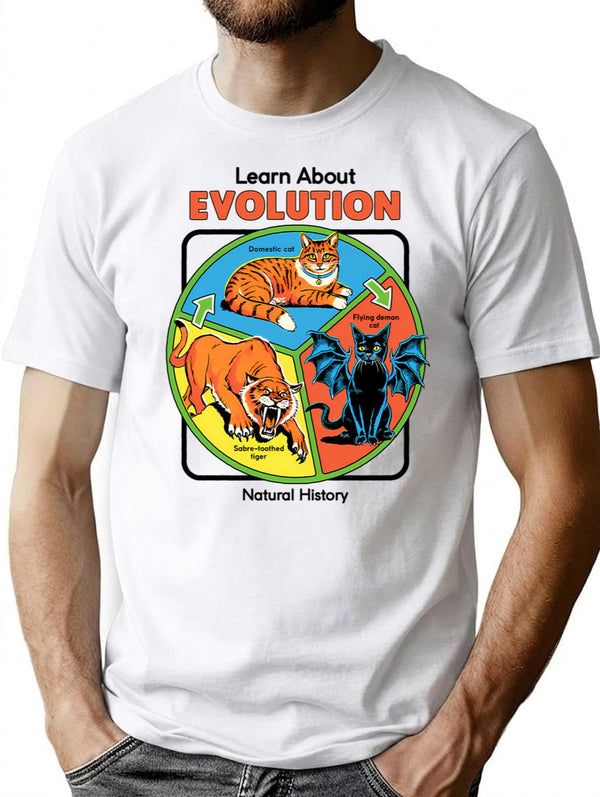 Learn About Evolution T-Shirt for Men & Women, T-Shirts Graphic Tee - White