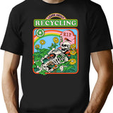 Learn About Recycling T-Shirt for Men & Women, T-Shirts Graphic Tee - Black
