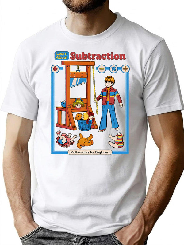 Learn About Subtraction T-Shirt for Men & Women, T-Shirts Graphic Tee - White