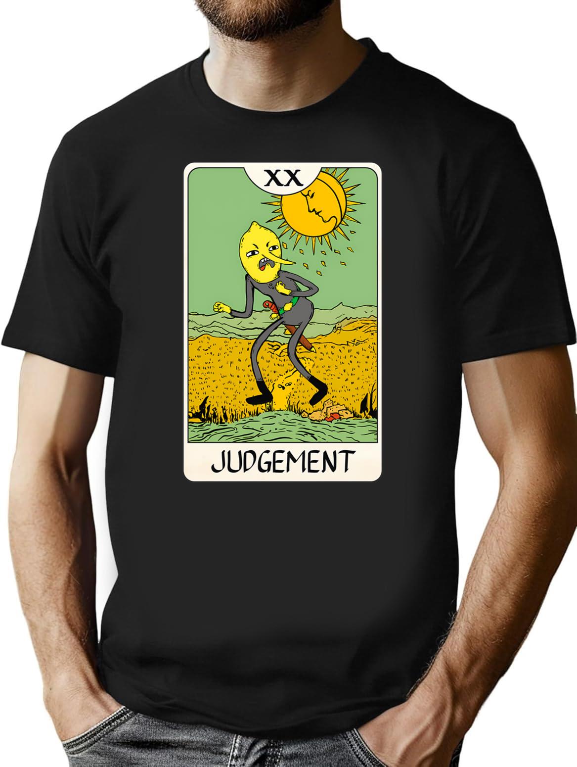 Lemongrab - Tarot Card - Judgement T-Shirt for Men & Women, T-Shirts Graphic Tee - Black