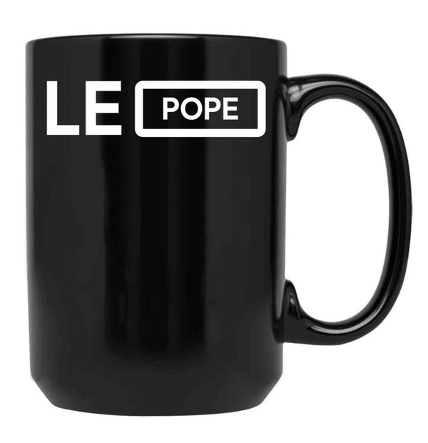 Leo Pope Word Black Coffee Mug - Black