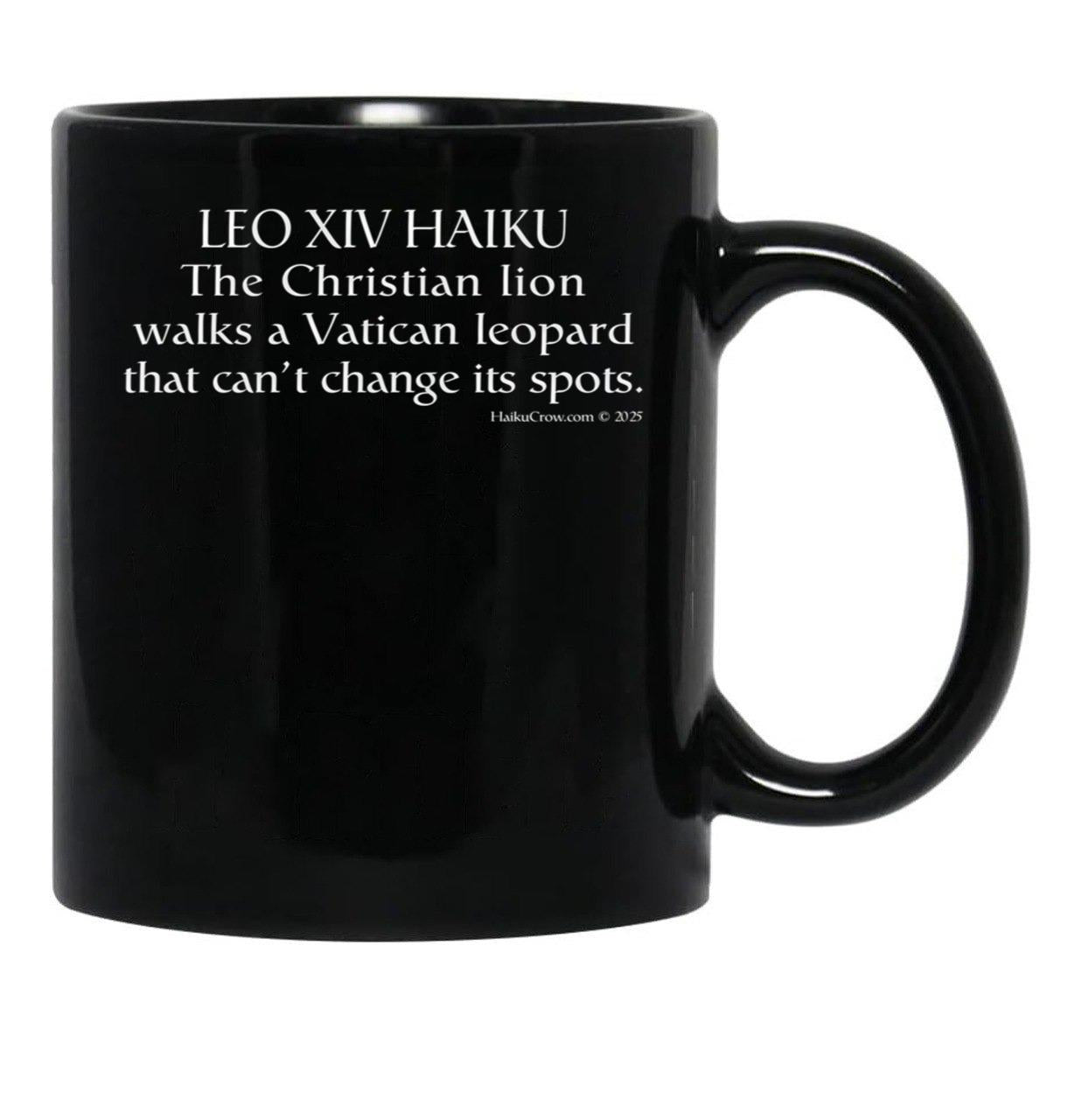 Leo Xiv Haiku Black Coffee Mug - Black