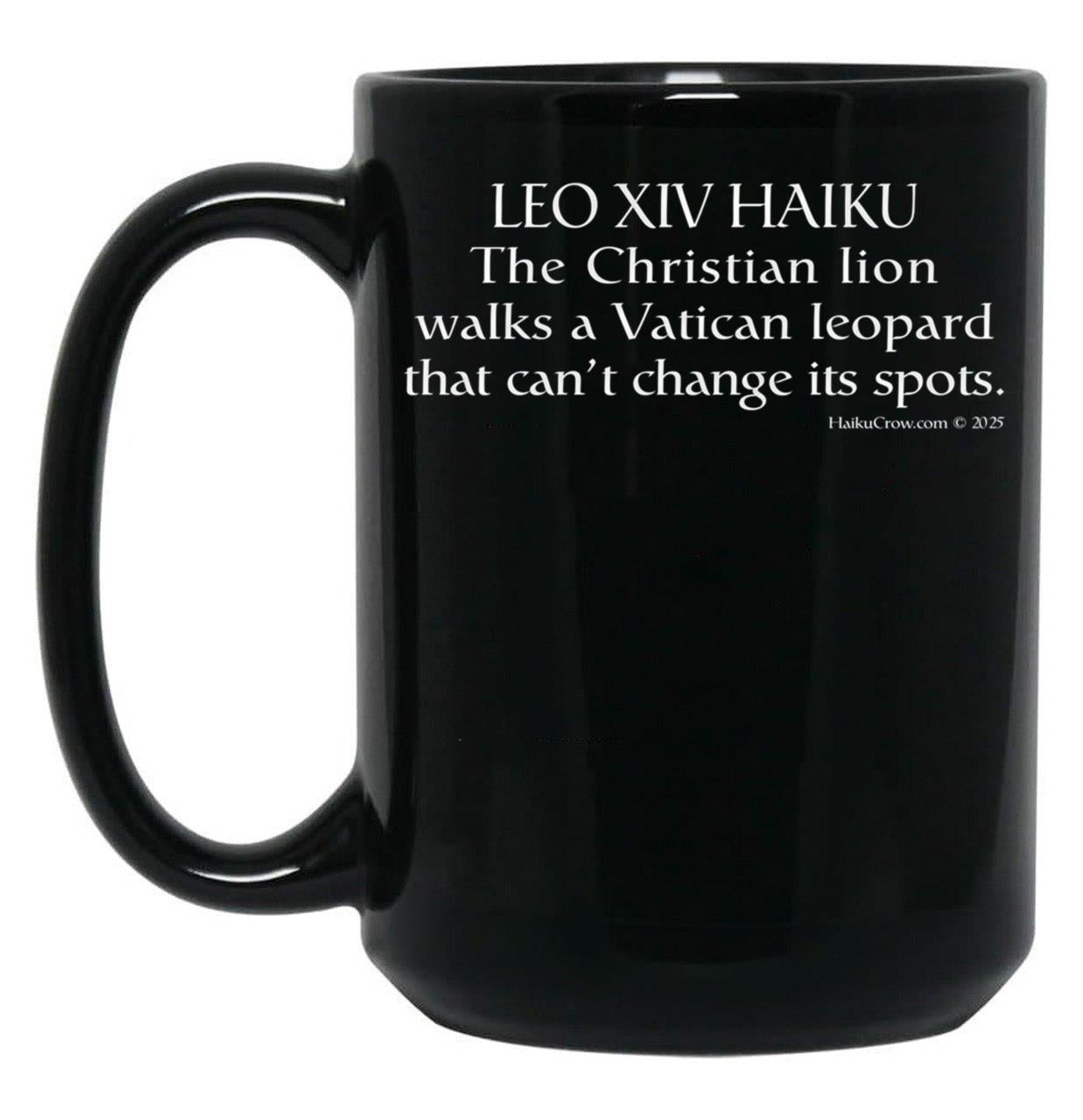 Leo Xiv Haiku Black Coffee Mug