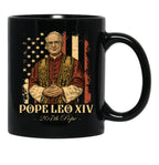 Leo Xiv Papal Peace In The 22Nd Century Black Coffee Mug - Black