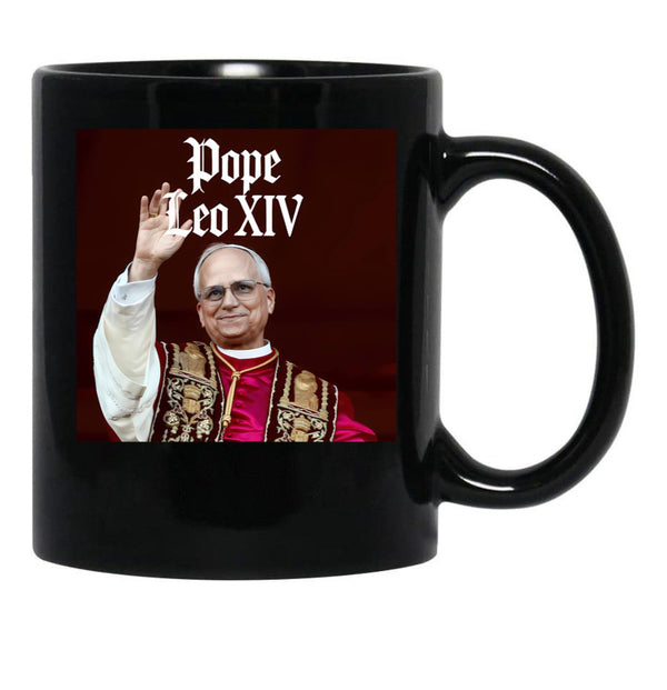 Leo Xiv Pope Leo Xiv New Pope Black Coffee Mug - Black
