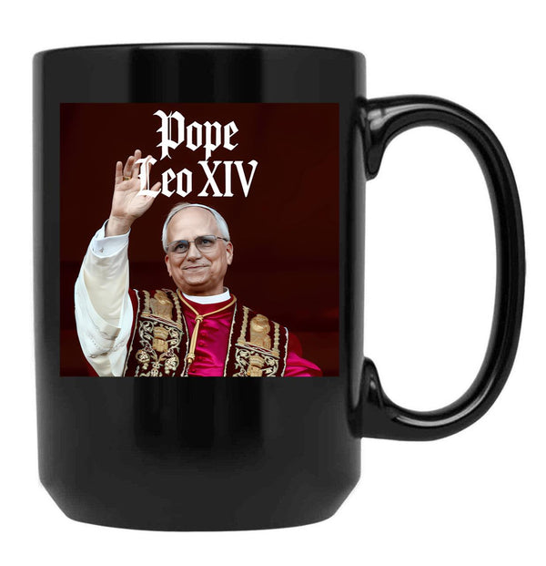 Leo Xiv Pope Leo Xiv New Pope Black Coffee Mug - Black