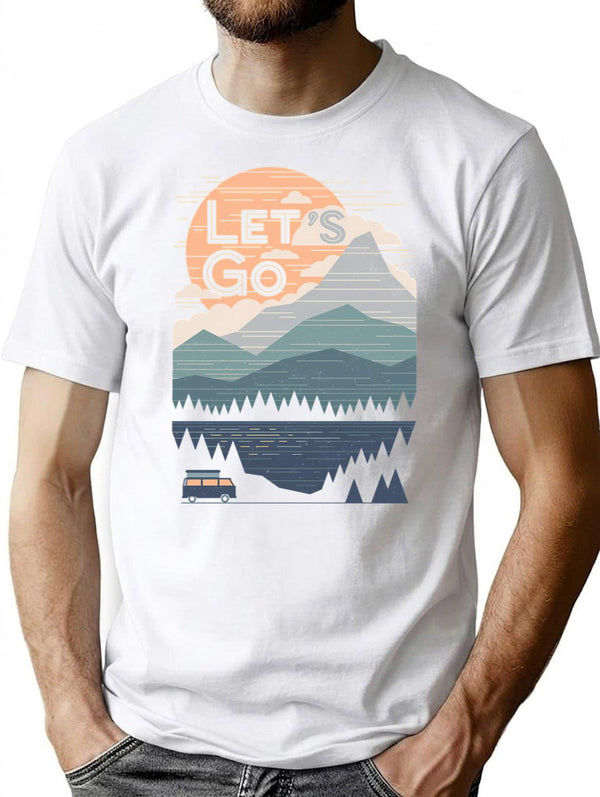 Let'S Go T-Shirt for Men & Women, T-Shirts Graphic Tee - White