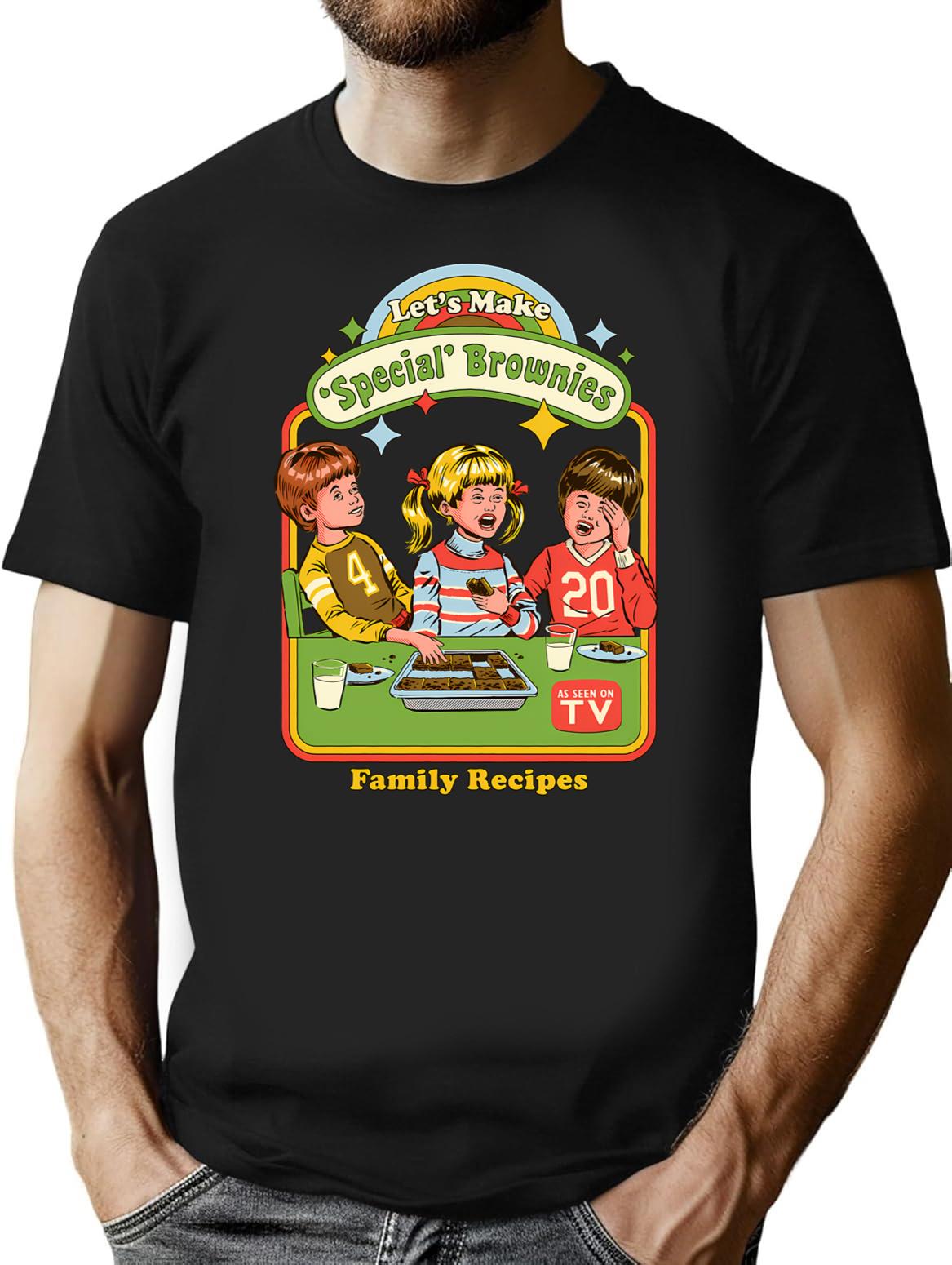 Let'S Make Brownies T-Shirt for Men & Women, T-Shirts Graphic Tee - Black