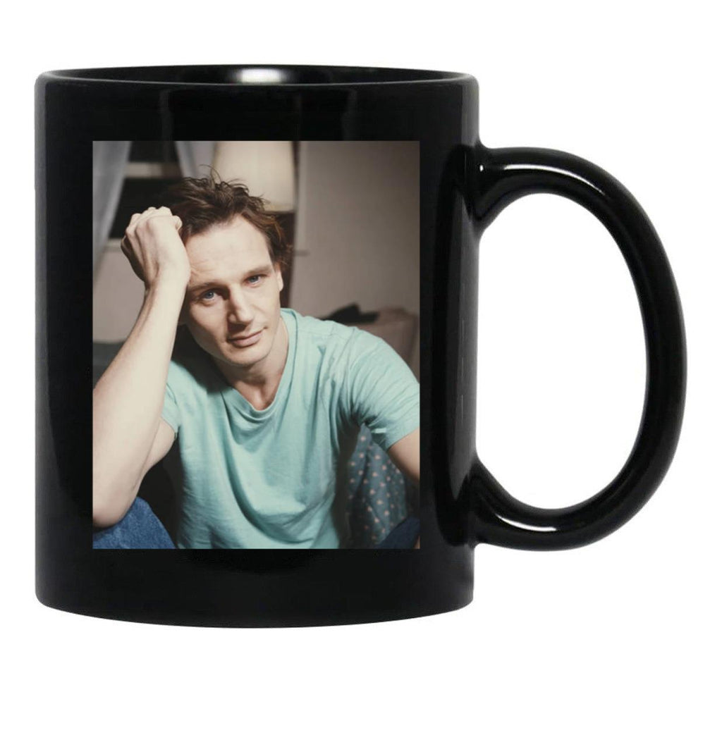 Liam Neeson Young Black Coffee Mug, Gift Coffee Mug - Black