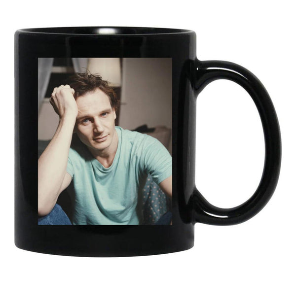 Liam Neeson Young Black Coffee Mug, Gift Coffee Mug - Black