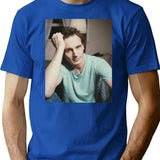 Liam Neeson Young Premium Heavyweight Cotton T-Shirt - Blue
