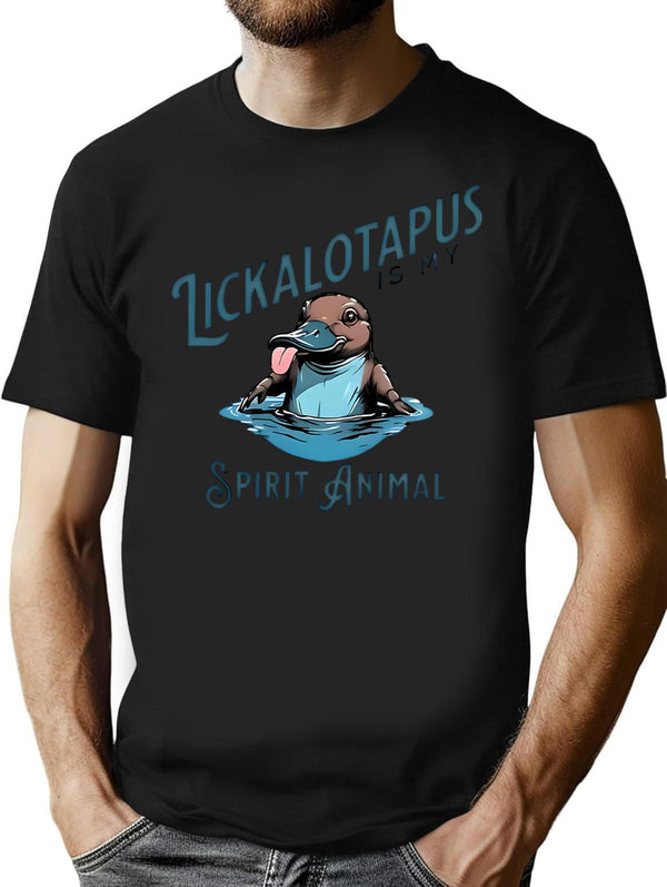 Lickalotapus Is My Spirit Animal Meme Funny Lickalotapus T-Shirt for Men & Women, T-Shirts Graphic Tee - Black