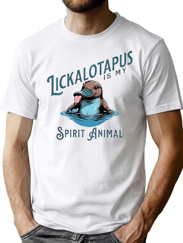 Lickalotapus Is My Spirit Animal Meme Funny Lickalotapus T-Shirt for Men & Women, T-Shirts Graphic Tee - White