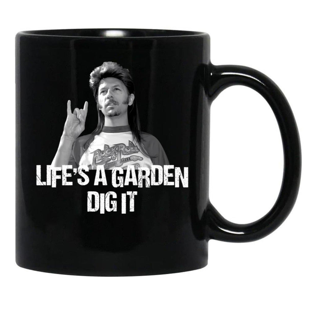 Life'S A Garden Dig It Retro Gift For Fans Black Coffee Mug - Black