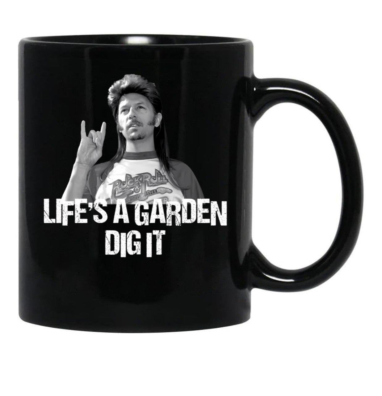 Life'S A Garden Dig It Retro Gift For Fans Black Coffee Mug - Black