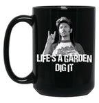 Life'S A Garden Dig It Retro Gift For Fans Black Coffee Mug