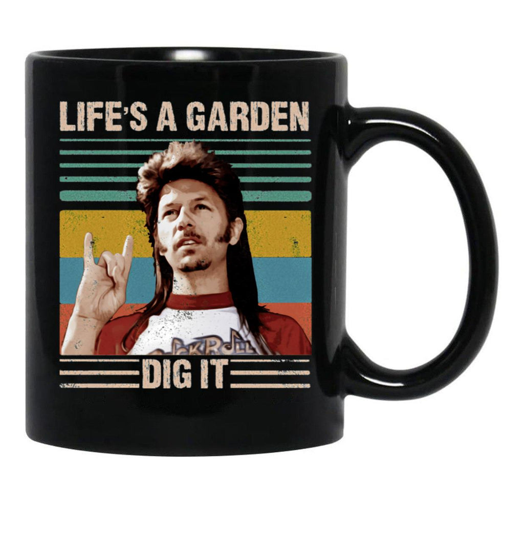 Lifes A Garden Dig It Vintage Black Coffee Mug - Black