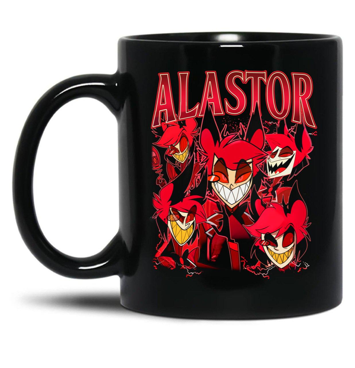 Limited Alastor Hazbin Hotel Vintage Black Coffee Mug, Gift Coffee Mug
