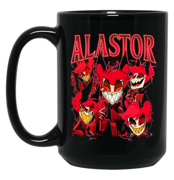 Limited Alastor Hazbin Hotel Vintage Black Coffee Mug, Gift Coffee Mug - Black