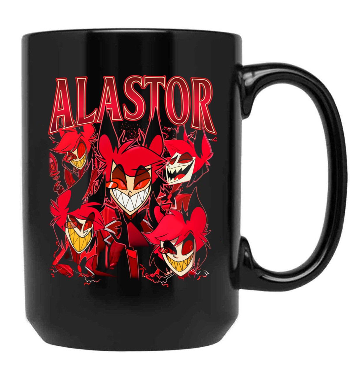 Limited Alastor Hazbin Hotel Vintage Black Coffee Mug, Gift Coffee Mug